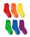 Colorful Age 1Y-8Y unisex socks  Non-slip Cotton solid colors Set of 6 Pairs